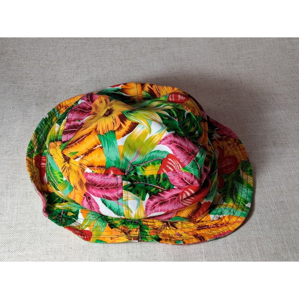 KBETHOS‎ Tropical Floral Bucket Hat Multicolor Cotton Sun Hat One Size - Picture 4 of 5